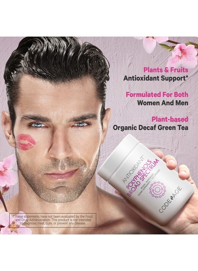 Codeage - Polyphenols Supplement Organic Green Tea Pills Quercetin Pomegranate Turmeric Resveratrol & Plant Polyphenols Foods Polyphenol Nutrients Vegan Nongmo 120 Capsules - Image 1