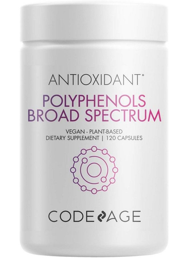 Codeage - Polyphenols Supplement Organic Green Tea Pills Quercetin Pomegranate Turmeric Resveratrol & Plant Polyphenols Foods Polyphenol Nutrients Vegan Nongmo 120 Capsules - Image 1
