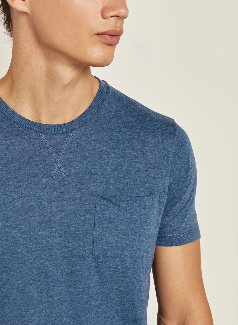 BRAVE SOUL Arkhamh Pocket Crew Neck T-Shirt