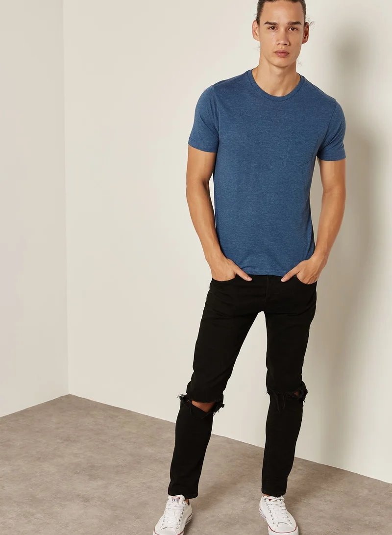 BRAVE SOUL Arkhamh Pocket Crew Neck T-Shirt