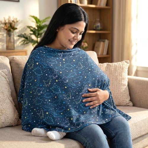 a baby cherry-Nursing Cover, Nursing Covers for Feeding Mom, Feeding Cover Breastfeeding Mother, Feeding Cover for Mom, 360 Full Privacy (Blue),1 Count - Image 1