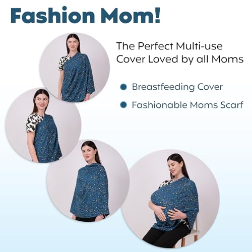 a baby cherry-Nursing Cover, Nursing Covers for Feeding Mom, Feeding Cover Breastfeeding Mother, Feeding Cover for Mom, 360 Full Privacy (Blue),1 Count - Image 5