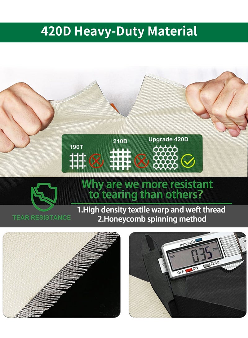 انفوسن غطاء اثاث خارجي مقاوم للماء شديد التحمل 420D ، واقي اريكة الفناء مقاوم للغبار والاشعة فوق البنفسجية، غطاء طاولة وكرسي سميك للغاية ومتين - غطاء كنب خارجي - غطاء جلسات خارجية - لجميع الاحوال الجوية للاستخدام الخارجي -اغطية كراسي جلسة خارجية - غطاء جلسه خارجيه - بيج - Image 4