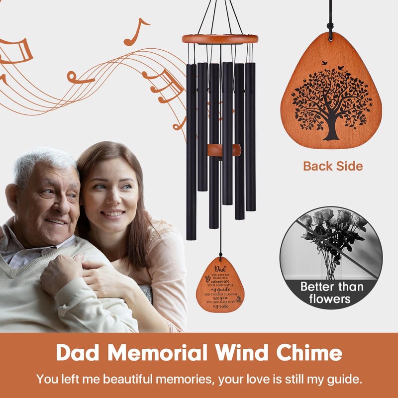 AMBOBE Memorial Sympathy Gifts for Loss of Dad, 32" Memorial Wind Chimes for Loss of Father Sympathy Gift, Bereavement Gifts for Loss of Father, Windchimes in Memory of Dad - Image 2