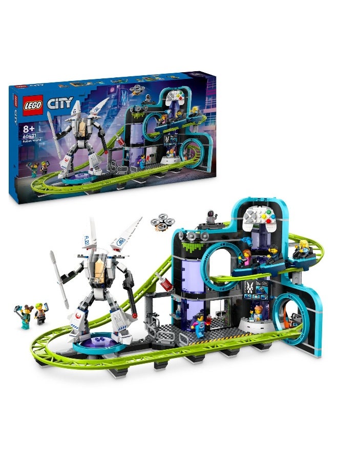 LEGO - LEGO City Robot World Roller-Coaster Park Toy 60421 Building Toy Set (986 Pieces) - Image 1