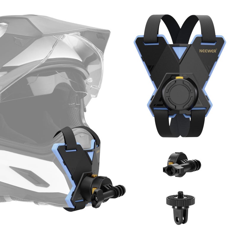 NEEWER Motorcycle Helmet Chin Strap Mount Accessories Kit Compatible with GoPro Hero 13 12 11 10 9 8 7 Black DJI OSMO Action 5 Pro 4 3 2 Insta360 AKASO with Magnetic Quick Release Mount Adapter GP19 - Image 2