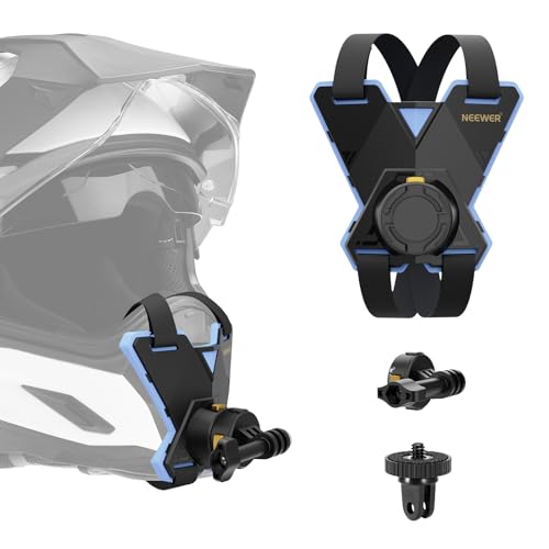 NEEWER Motorcycle Helmet Chin Strap Mount Accessories Kit Compatible with GoPro Hero 13 12 11 10 9 8 7 Black DJI OSMO Action 5 Pro 4 3 2 Insta360 AKASO with Magnetic Quick Release Mount Adapter GP19 - Image 1