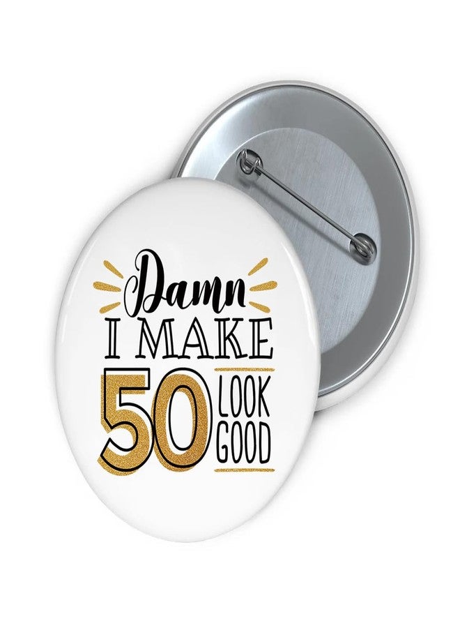 SEBMNOO 50th Birthday Gifts for Her Him, Gifts for Women Men, Cool Happy Birthday Pin Gift for 50 Year Old Woman Man, Funny Badge Gift Ideas for Adults, Mom Dad Party Supplies Party Favors - Image 2