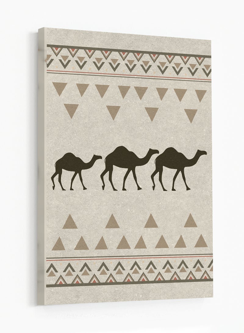 لوحة كانفاس على إطار خشبي تجسّد جِمال بتصميم مستوحى من الطابع السعودي - Image 4