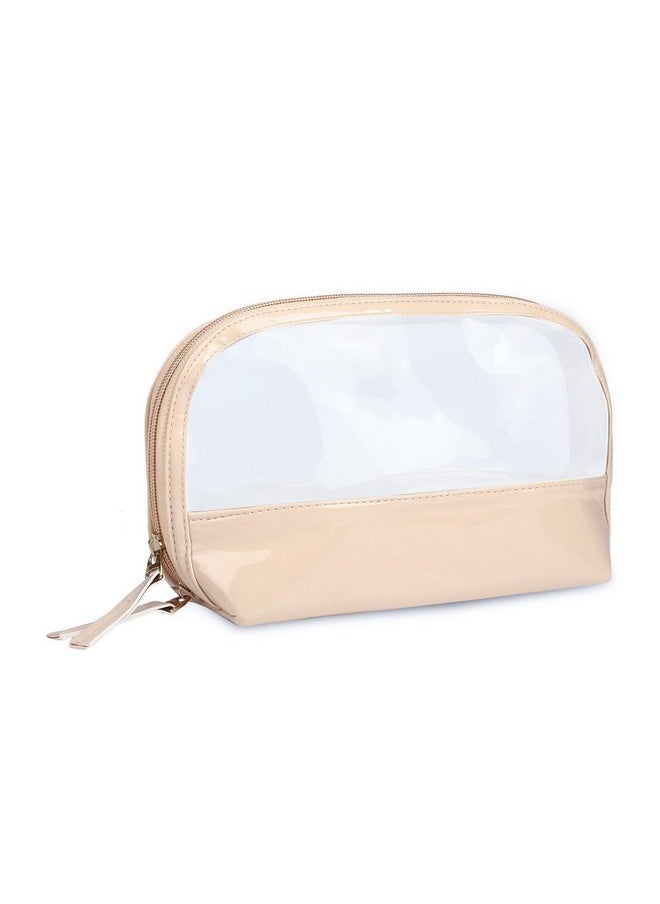 NFI essentials NFI essentials Transparent Makeup Pouch for Women Stylish Pouches for Makeup Accessories Storage Cosmetic Pouches Make up Bag for Girls (Peach)  - Image 1