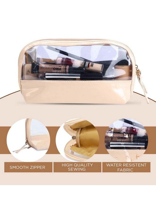 NFI essentials NFI essentials Transparent Makeup Pouch for Women Stylish Pouches for Makeup Accessories Storage Cosmetic Pouches Make up Bag for Girls (Peach)  - Image 5