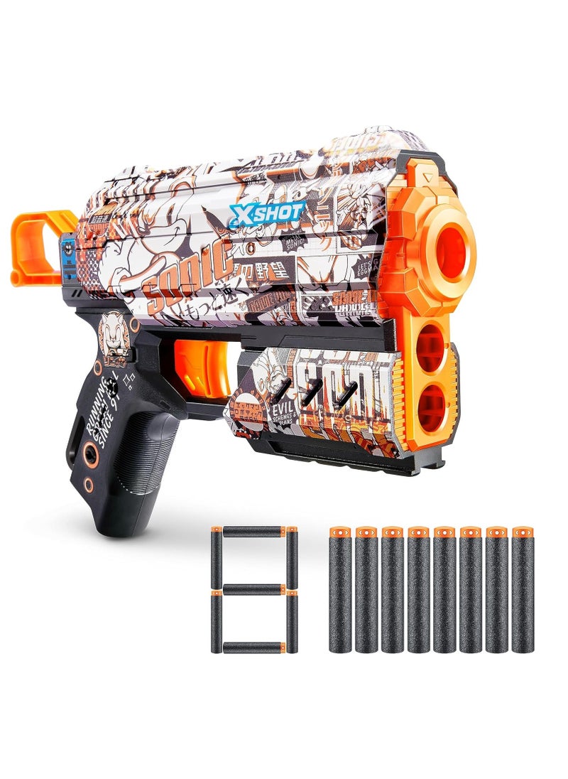 ZURU ZURU XSHOT SKINS SERIES 1 FLUX Sonic (8 Darts) RETRO  - Image 1