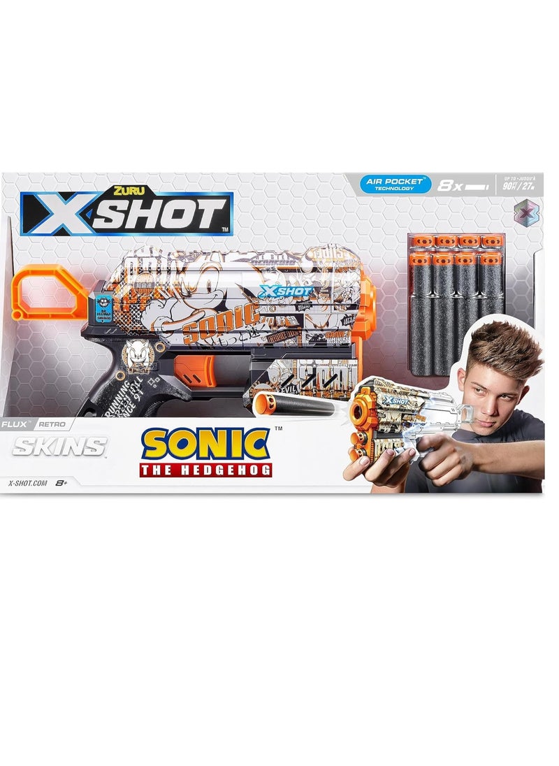 ZURU ZURU XSHOT SKINS SERIES 1 FLUX Sonic (8 Darts) RETRO  - Image 2