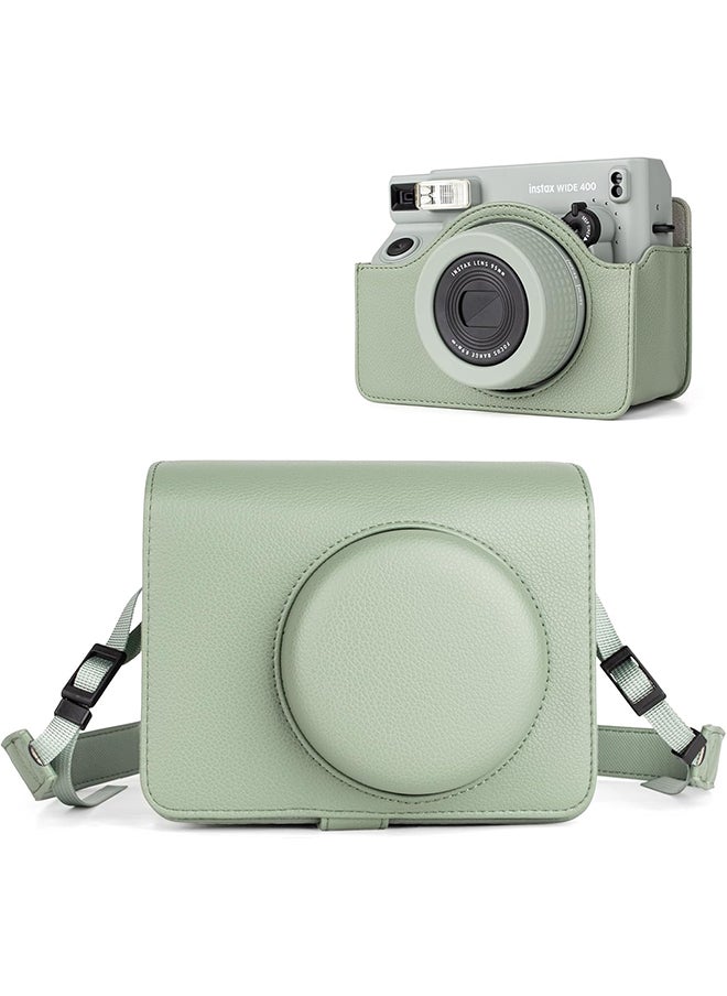 O Ozone Camera Case for Instax Wide 400 Camera, PU Leather Protective Carrying Camera Bag with Adjustable Shoulder Strap- Fresh Green  - Image 1