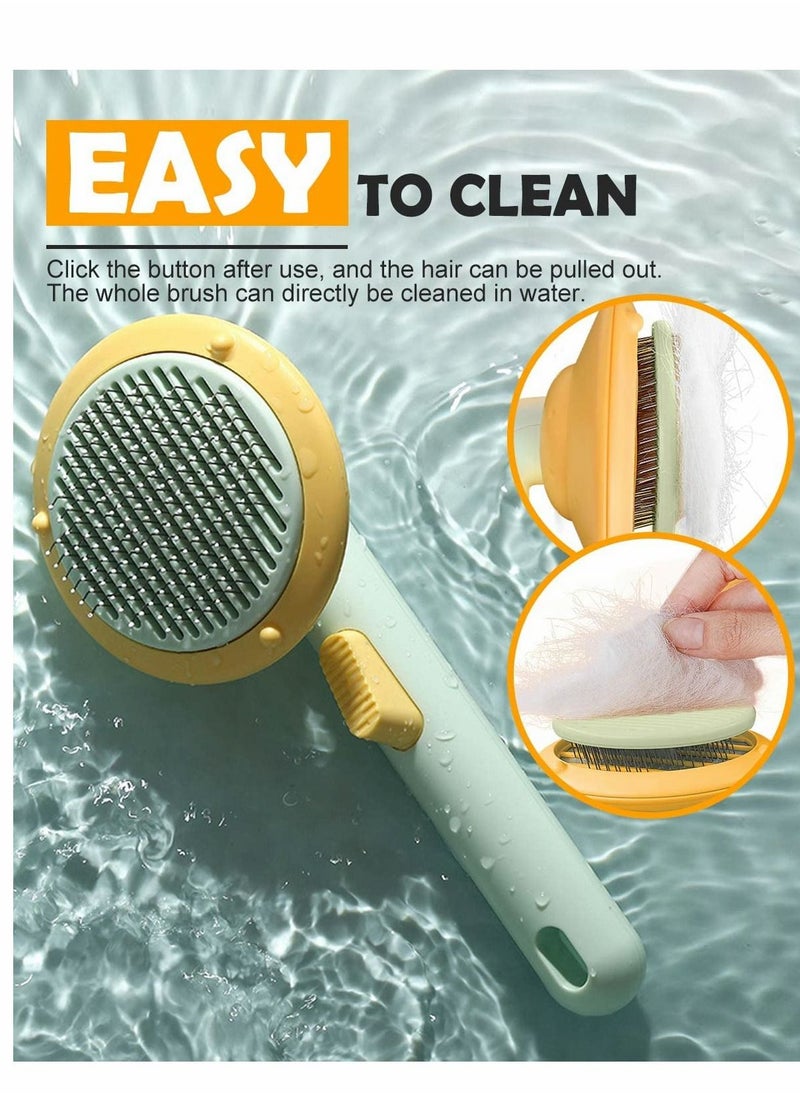 SYOSI - Cat Brush for Grooming, Dog Slicker for Long Haired Short cats and Dog, Puppy Remover Haired 90% Loss Hair, One-Click Cleaning, Waterproof, Safety Comb Needle - Image 1
