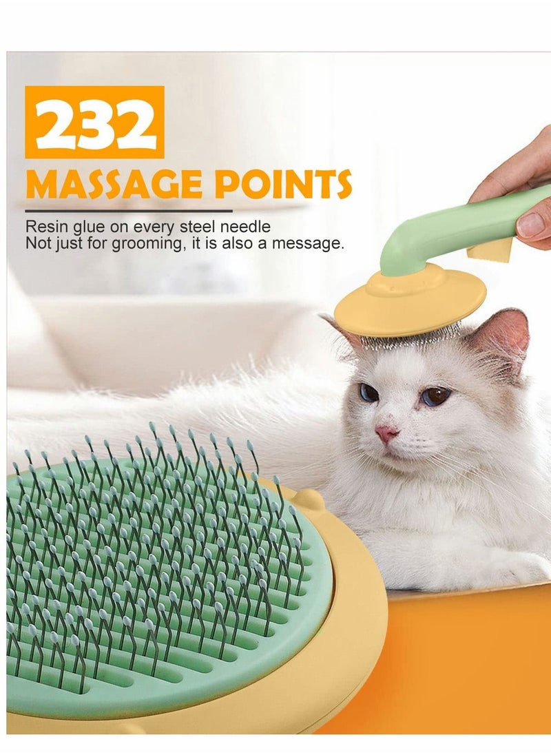 SYOSI - Cat Brush for Grooming, Dog Slicker for Long Haired Short cats and Dog, Puppy Remover Haired 90% Loss Hair, One-Click Cleaning, Waterproof, Safety Comb Needle - Image 1