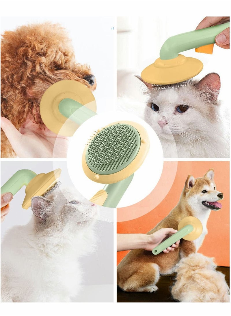 SYOSI - Cat Brush for Grooming, Dog Slicker for Long Haired Short cats and Dog, Puppy Remover Haired 90% Loss Hair, One-Click Cleaning, Waterproof, Safety Comb Needle - Image 1