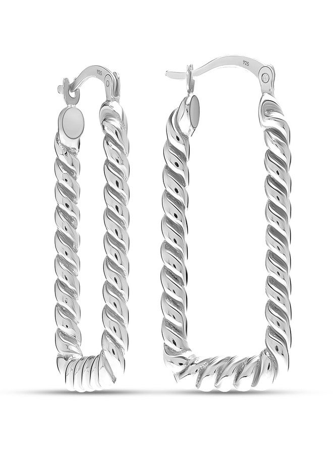 LeCalla Sterling Silver Hoop Earrings for Women | Lightweight Silver Chunky Hoop Earrings | Handmade Electroform Hollow Italian Design Click-Top Earrings Hoop, Sterling Silver, No Gemstone - Image 1