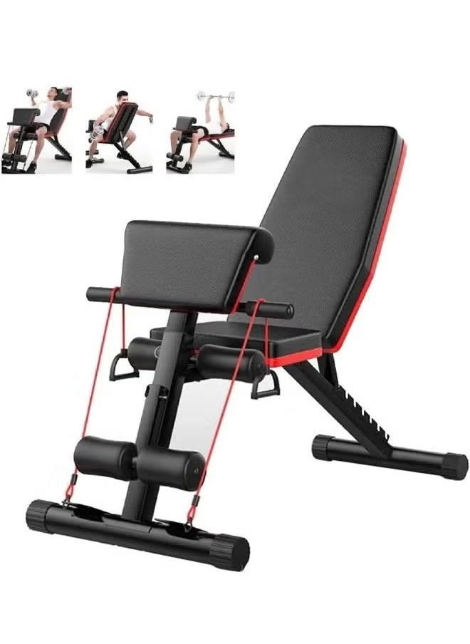 XiuWoo Dumbbell Weight Bench Foldable Workout Weight Bench Incline Decline Adjustable Benches Multifunctional Workout Weight Fitness Bench Strength Training Bench Exercise Equipment For Home Gym  - Image 1