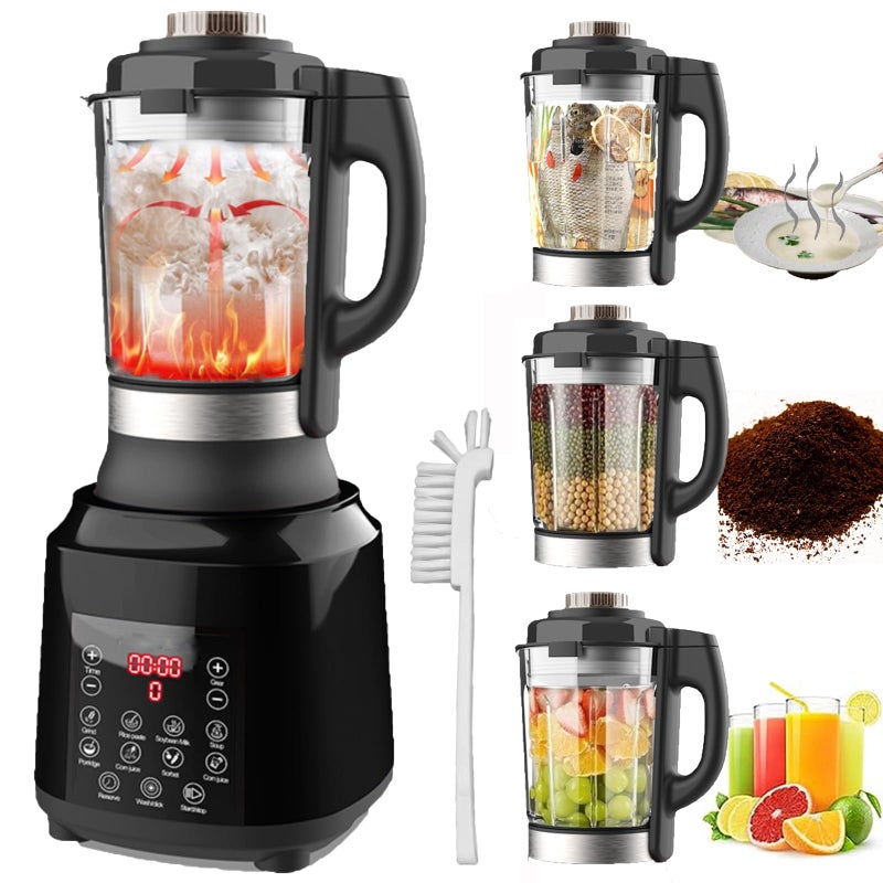 YPCOO Countertop Food Blender,Hot Soup Maker,High-Speed Kitchen Food Processor with 9 One Touch Programs,12H Preset,Self-Cleaning,Crushing,Mixing,Juices,Pureeing,Grinding,Chopping,Auto-shutoff, 60OZ, 1200W - Image 1