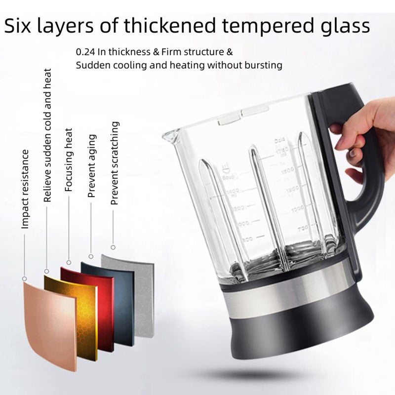 YPCOO Countertop Food Blender,Hot Soup Maker,High-Speed Kitchen Food Processor with 9 One Touch Programs,12H Preset,Self-Cleaning,Crushing,Mixing,Juices,Pureeing,Grinding,Chopping,Auto-shutoff, 60OZ, 1200W - Image 4