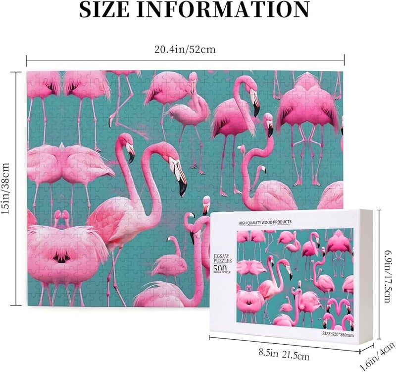 لغز بانوراما قطعة فلامنغو فايا 500 قطعة للبالغين ديكور المنزل 20.4 × 15 بوصة - Image 5