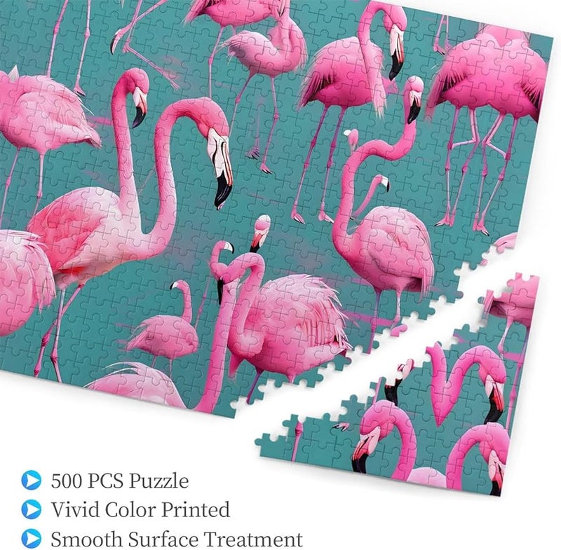 لغز بانوراما قطعة فلامنغو فايا 500 قطعة للبالغين ديكور المنزل 20.4 × 15 بوصة - Image 3