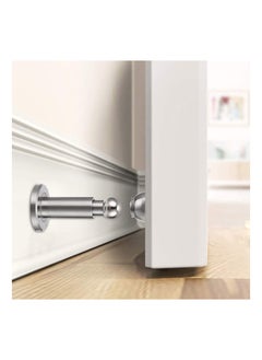 Generic Sturdy Magnetic Door Stopper Adjustable Stainless Steel Stop with Hardware Wall Mounted Magnetism Metal Doorstop for Bedroom Bathroom Kitchen Home Office Silver  - Image 2