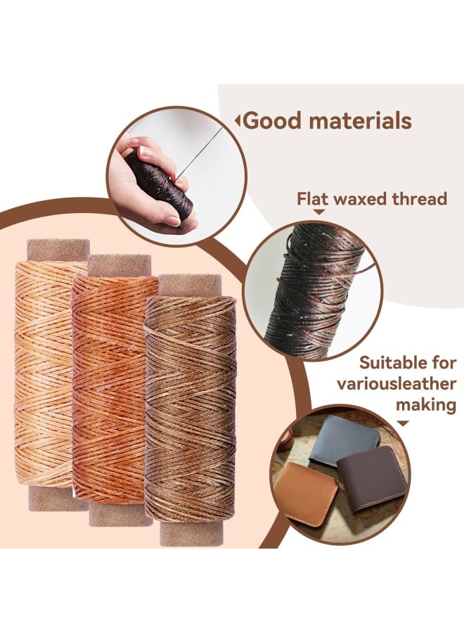 12 Color Leather Sewing Thread, 50m Waxed Thread Kit, 150d Sewing Thread for Leather Sewing Waxed Thread Cord for Leather Craft DIY/Bookbinding/Shoes Repairing/Leather Projects  - Image 3
