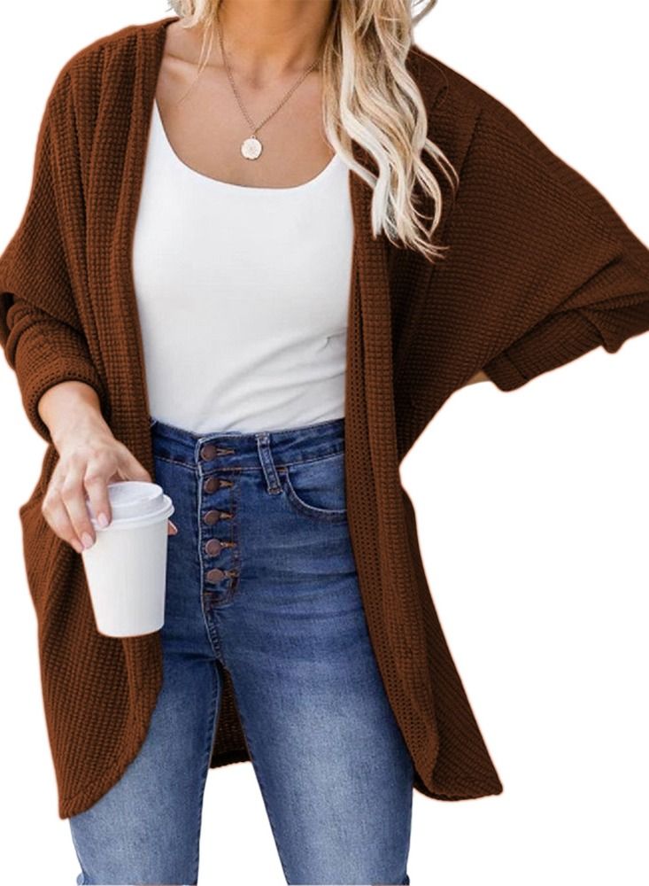 Loquat Women's Autumn And Winter New Fashion Simple Knit Cardigan 