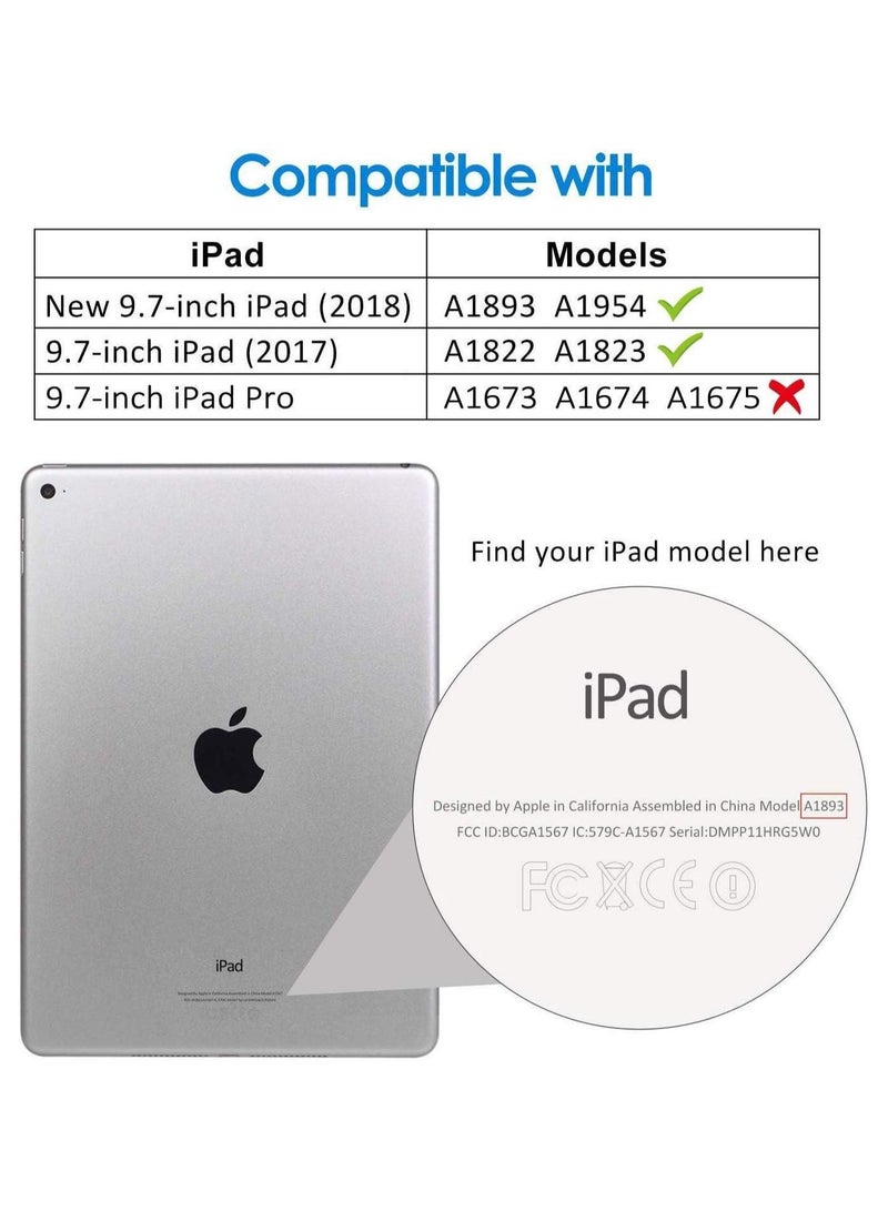 Protective Case Cover For Apple iPad 5/6 9.7-Inch (2017) Black - Image 5