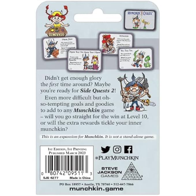 STEVE JACKSON GAMES Munchkin Side Quests 2  Strategy Board - Image 3
