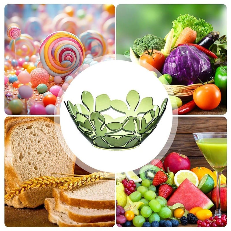 IQS Enterprise Fruit Basket for Home Kitchen Creative Petal Shaped Fruit Basket Transparent Flower Cutout Fruit Bowl Decorative Fruit Tray for Vegetables Snacks Bread Fruits and Candy 1 pcs - Image 5