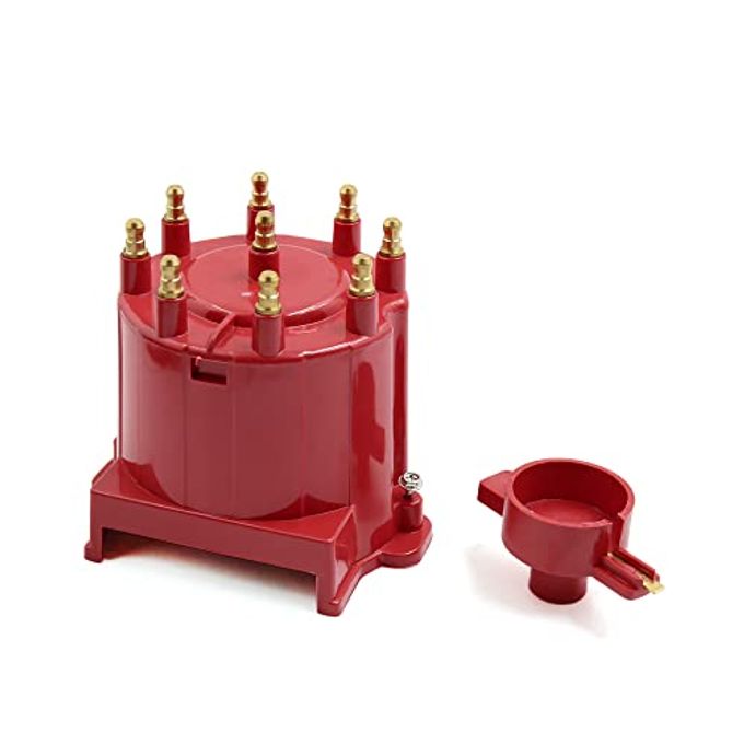 uxcell 8406 Car Ignition Distributor Cap and Rotor Kit External Coil for Chevrolet Suburban C1500 C2500 C3500 for GMC K1500 Jimmy 8 Cylinder Engine DC 12V - Image 1