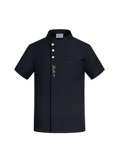 NIBEMINENT Chef Overalls Men's Short Sleeve Summer Baking Western Restaurant Catering Hotel Restaurant Kitchen Cook Clothes Breathable  - Image 1