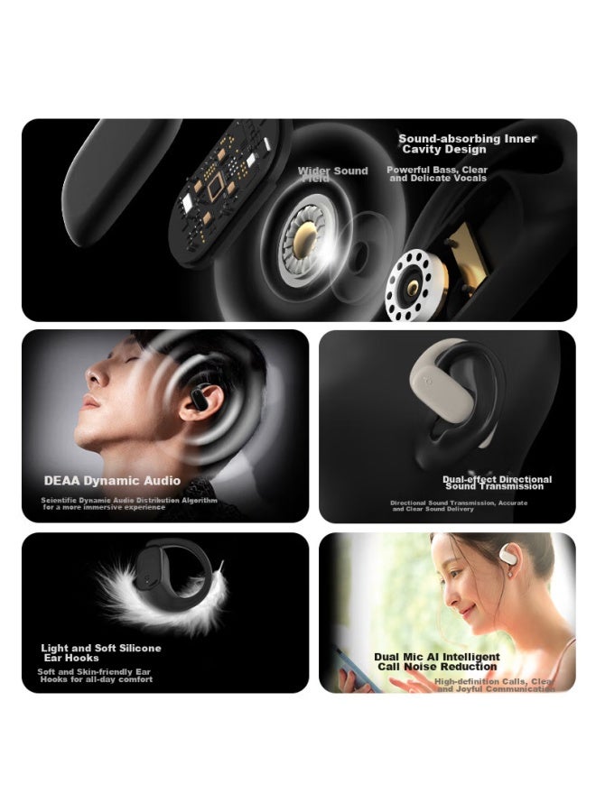Newmine Newman Q3 Open-style Bluetooth Headphones, Bone Conduction Concept, True Wireless, Ear-hook Style, Not In-ear, For Sports And Running, Long Battery Life, Noise Reduction, Clip-on Earphones, Compatible With Xiaomi, Apple, Huawei - Image 2
