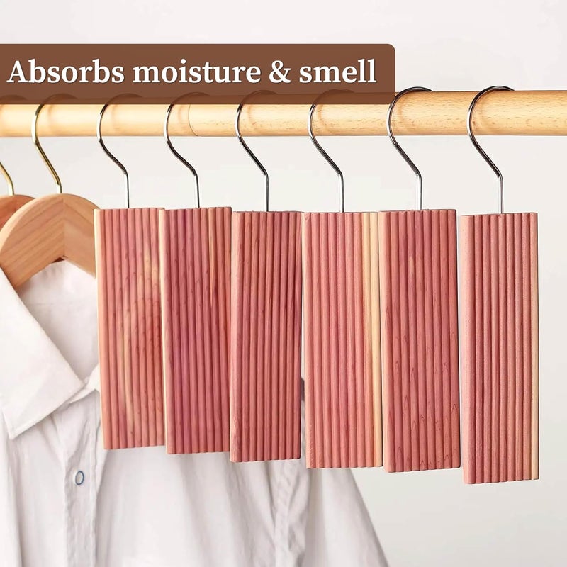 HomeStrap Homestrap Natural Cedar Air Freshener HangUps Pack of 5Hangers Removes Odours and Prevents Pests and MoldCedar Block Hangups for Wardrobe  - Image 4