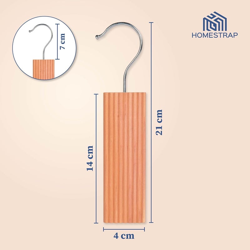 HomeStrap Homestrap Natural Cedar Air Freshener HangUps Pack of 5Hangers Removes Odours and Prevents Pests and MoldCedar Block Hangups for Wardrobe  - Image 2