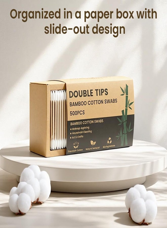 BOVPCAO Pointed Tip Cotton Swabs, 500 Count Double Precision Cotton Buds with Wooden Stick - Pointy Tip Applicators for Makeup, Cosmetic, Nails Polish, Arts & Crafts, Detail Cleaning (SLIDE-OUT PACKAGING) - Image 4