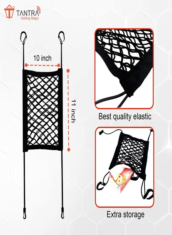 TANTRA Single-Pocket Car Mesh Organizer – Backseat Net Bag, Barrier for Pets & Kids, Tissue & Purse Holder, Driver Storage Pouch, Car Divider - Image 4