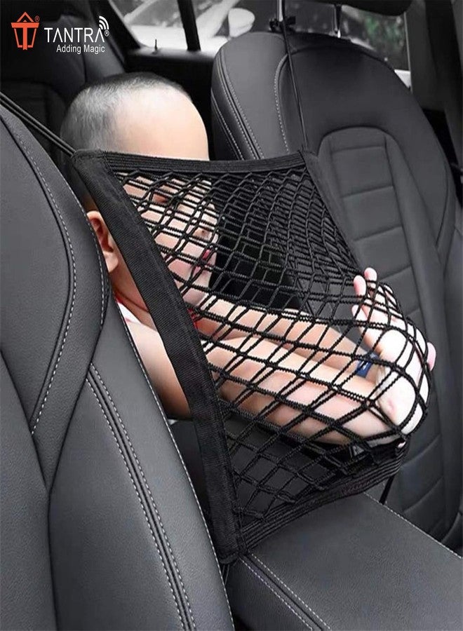TANTRA Single-Pocket Car Mesh Organizer – Backseat Net Bag, Barrier for Pets & Kids, Tissue & Purse Holder, Driver Storage Pouch, Car Divider - Image 2