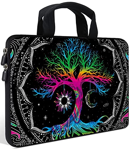 AMARY Laptop Sleeves 11.6" 12" Laptop Handle Bag Neoprene Notebook Carrying Pouch Chromebook Sleeves case Ultrabook Case Tablet Cover Fit Apple MacBook Air HP DELL Lenovo Asus(Colorful Tree) - Image 1