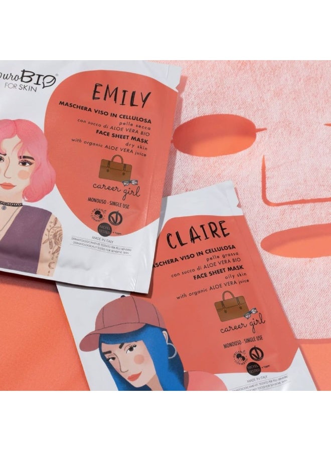 puroBio Emily Face Sheet Mask for Dry Skin Balsamic (relax and fun mask) 1unit - Image 2