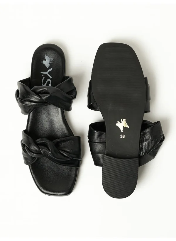 Y.so Y.SO Ladies Flat Sandals Black | Made In India
