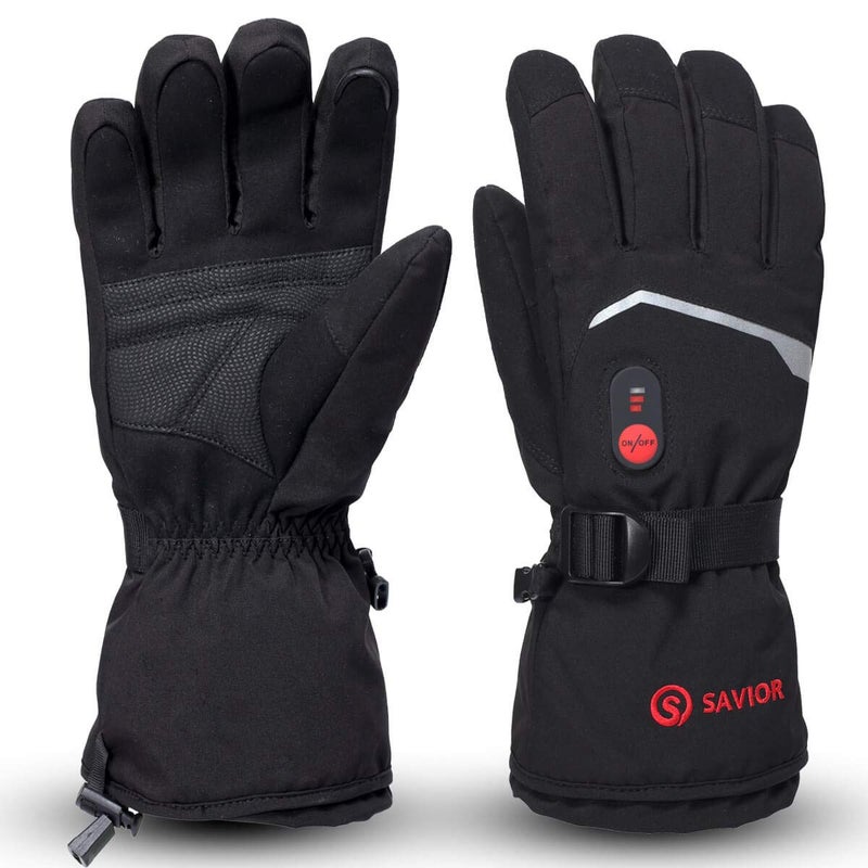 Savior Heat Heated Gloves  Unisex Rechargeable Battery Powered Electric Heating Glove For Winter Outdoor (Black S66B  Small) - Image 1