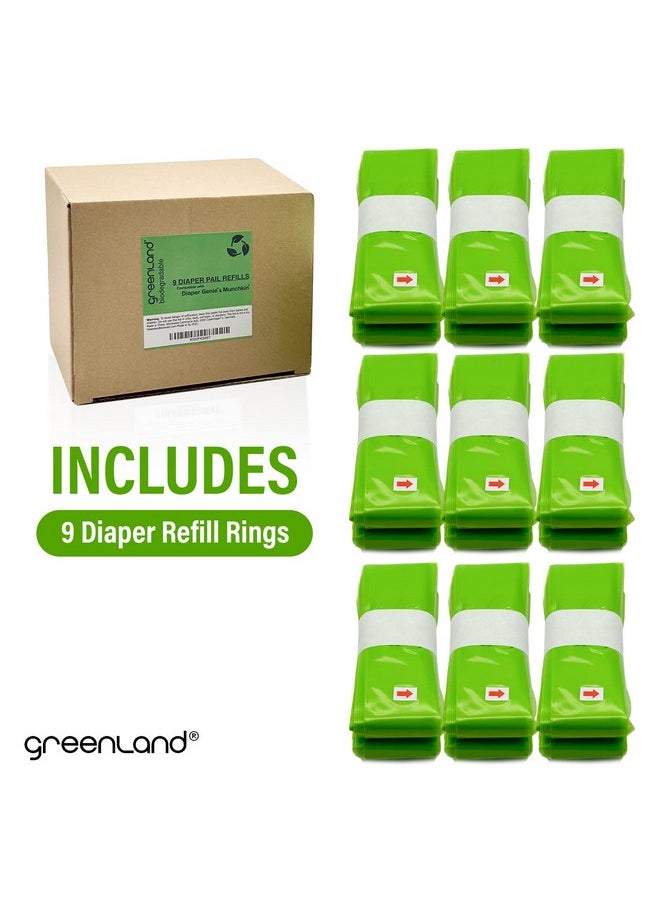 greenland - Biodegradable Diaper Pail Refill Foil For Diaper Genie & Munchkin 9Pack - Image 1
