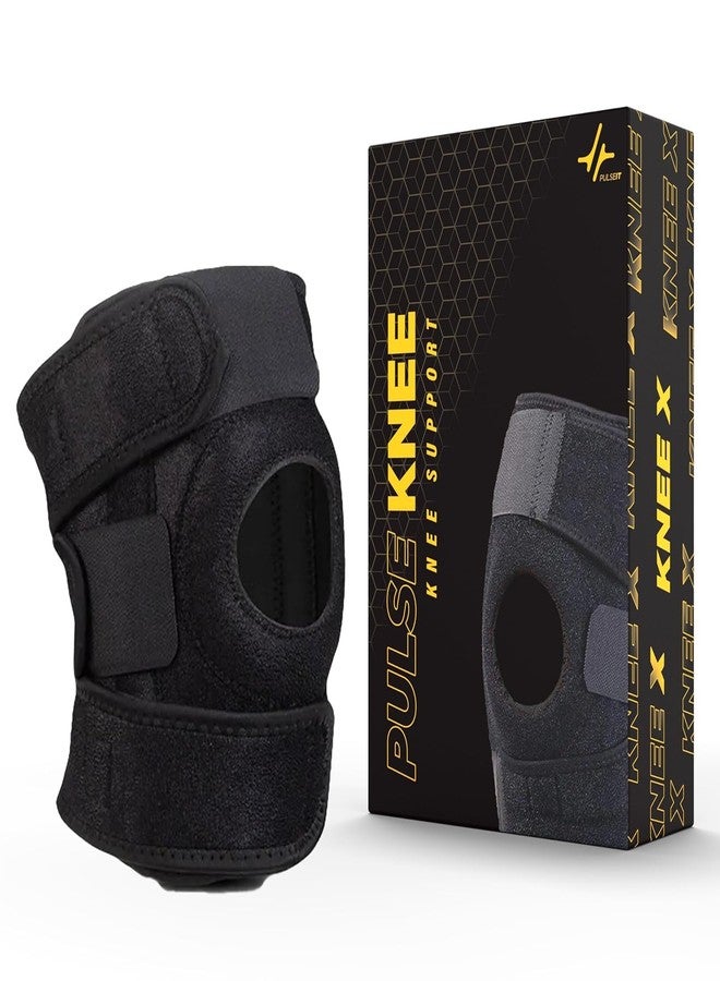 PulseITKnee Adjustable Knee Brace Support with Open Patella - Neoprene Compression Knee Cap for Pain Relief, Arthritis, Meniscus Tear, ACL, Ligament Injury, Running, Gym, Sports, Workout - Unisex - Image 1