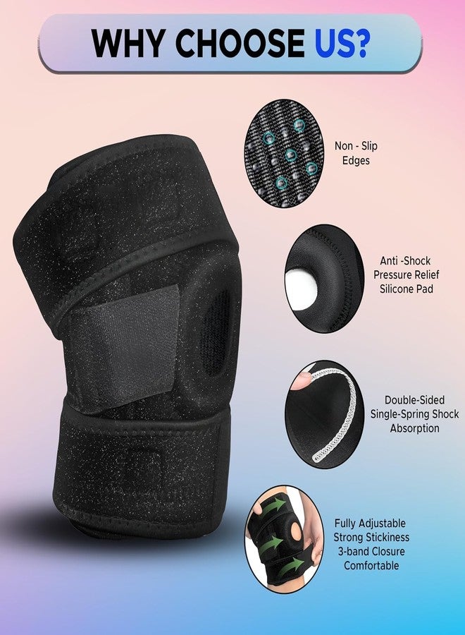 PulseITKnee Adjustable Knee Brace Support with Open Patella - Neoprene Compression Knee Cap for Pain Relief, Arthritis, Meniscus Tear, ACL, Ligament Injury, Running, Gym, Sports, Workout - Unisex - Image 2