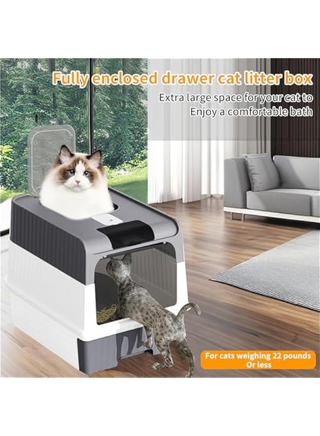 Beauenty Cat Litter Boxes,Foldable Closed Large Cat Litter Box with Lid,Deodorizing Cabin Closed Smell Proof Anti-Splashing with Scoop - Image 5