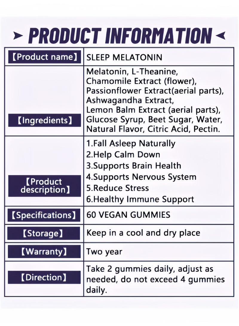 Wins Town Daynee 6-in-1 Sleep Melatonin Gummies | 5mg Melatonin, L-Theanine & Ashwagandha | Natural Sleep Aid for Fall Asleep Faster, Stay Asleep Longer & Stress Relief – 60 Vegan Gummies - Image 5